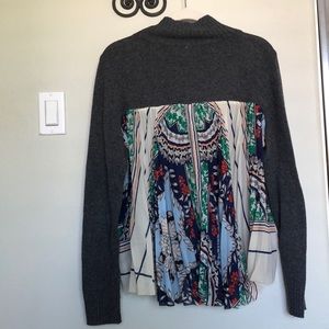 Anthro Moth sweater with pleated print back